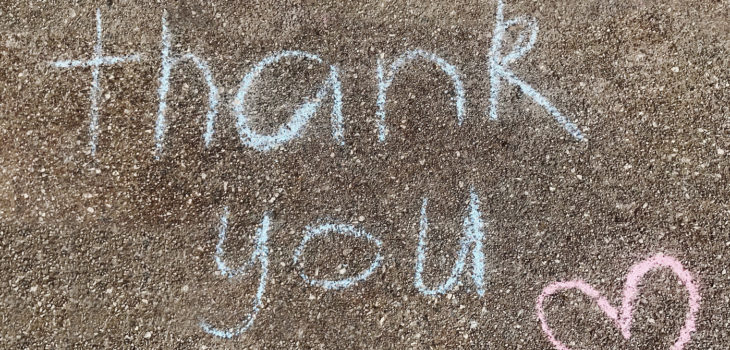Thank you in chalk